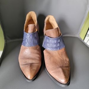 John Fluevog booties, purple, women's size 9.5